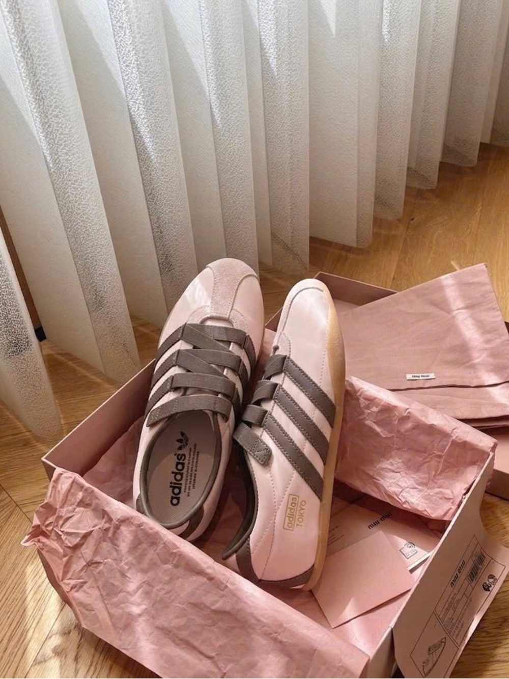 adidas Women's Pink and Gray Classic Sneakers